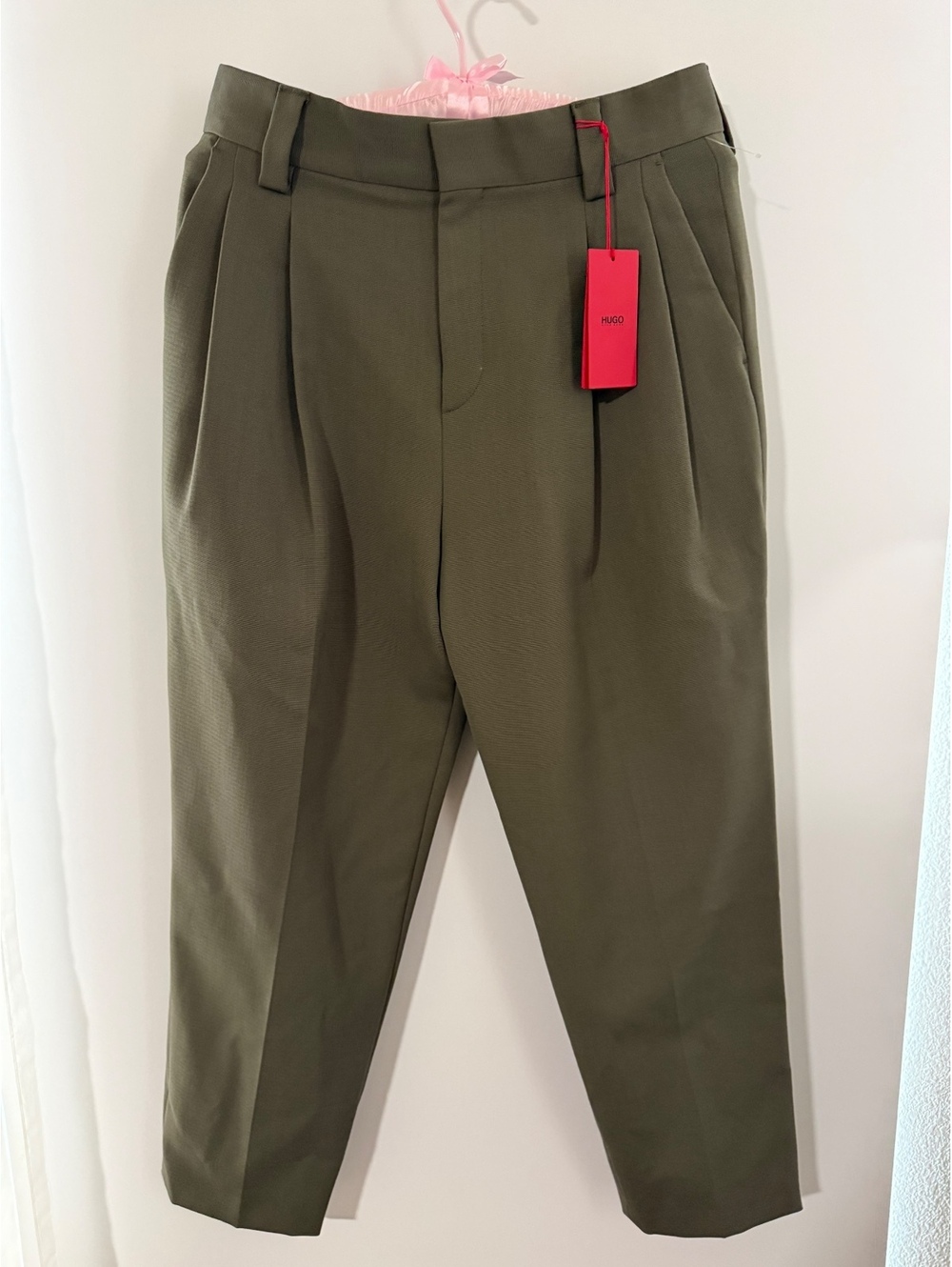 HUGO by Hugo Boss Men’s Harly243F1 Modern Fit Wool Blend Pants Olive 30R NWT - Picture 2 of 8